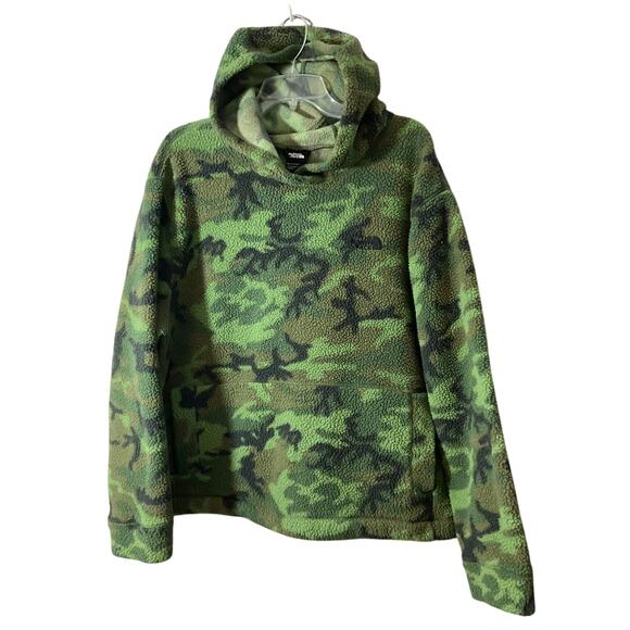 The North Face Fleece Camo Hoodie Sze Large Kangaroo Pocket - Picture 1 of 6
